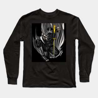 ninja in the night ecopop gaiden art in golden katana Long Sleeve T-Shirt